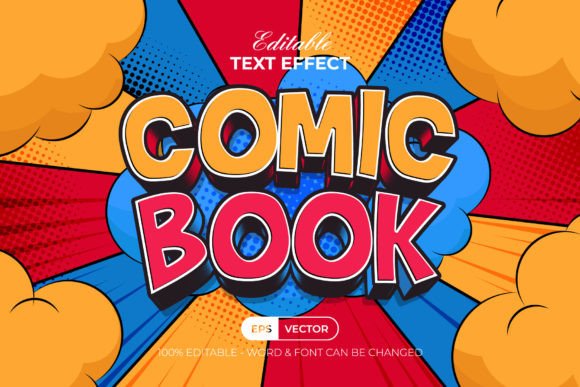 Comic Book Text Effect Style for Design
