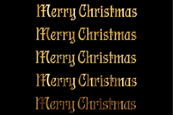 Gold Merry Christmas Text - Elegant Font