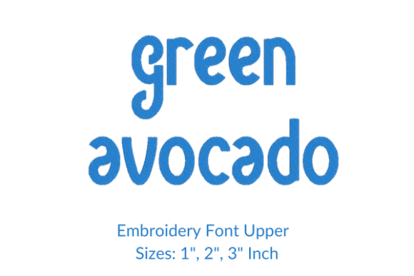 Green Avocado Font Embroidery Design: Elevating Text-Based Projects