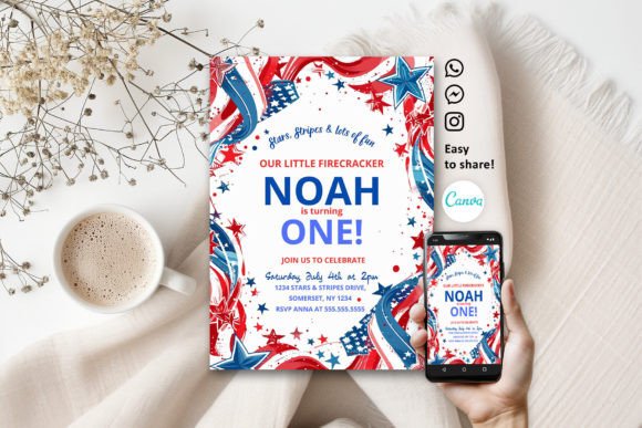 July 4th Birthday Invitation Fourth: Celebrating Independence and Birthdays Together