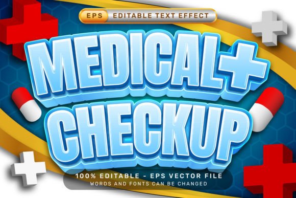 Medical Checkup 3D Text Effect for Illustrator