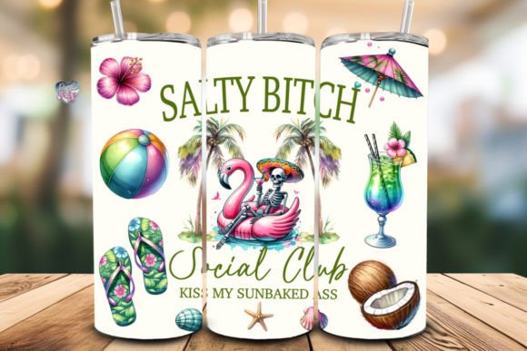 Salty Social Club Tumbler Wrap PNG