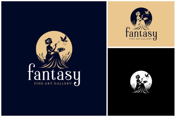Unlocking Creative Potential with the Goddess Princess Painting Dove Moon Logo Vector