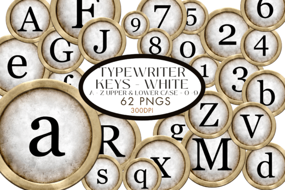 White Typewriter Keys Vintage: A Retro Design Essential